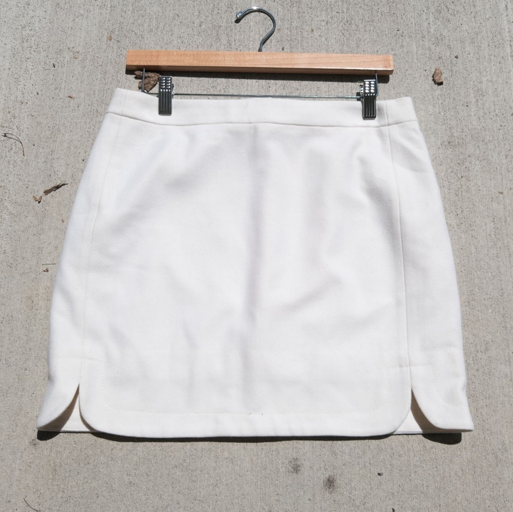 J. Crew ivory wool skirt